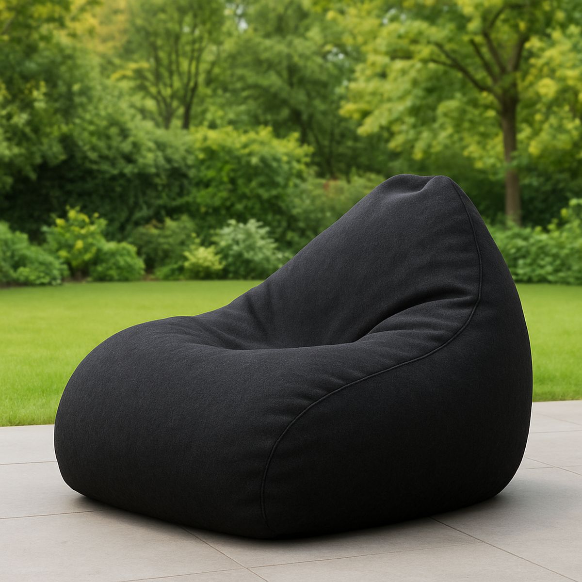 Sitzsack schwarz, Polyester, abnehmbarer Bezug, mit Polystyrolfüllung