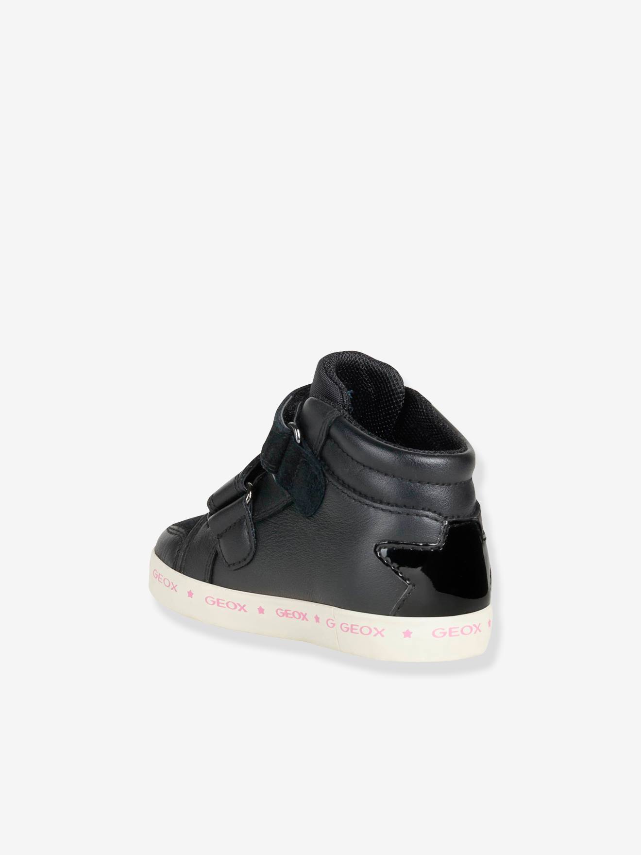 Sapatinhos de bebê Kilwi Girl B GEOX®, tamanho médio, preto, lisos com estampas.