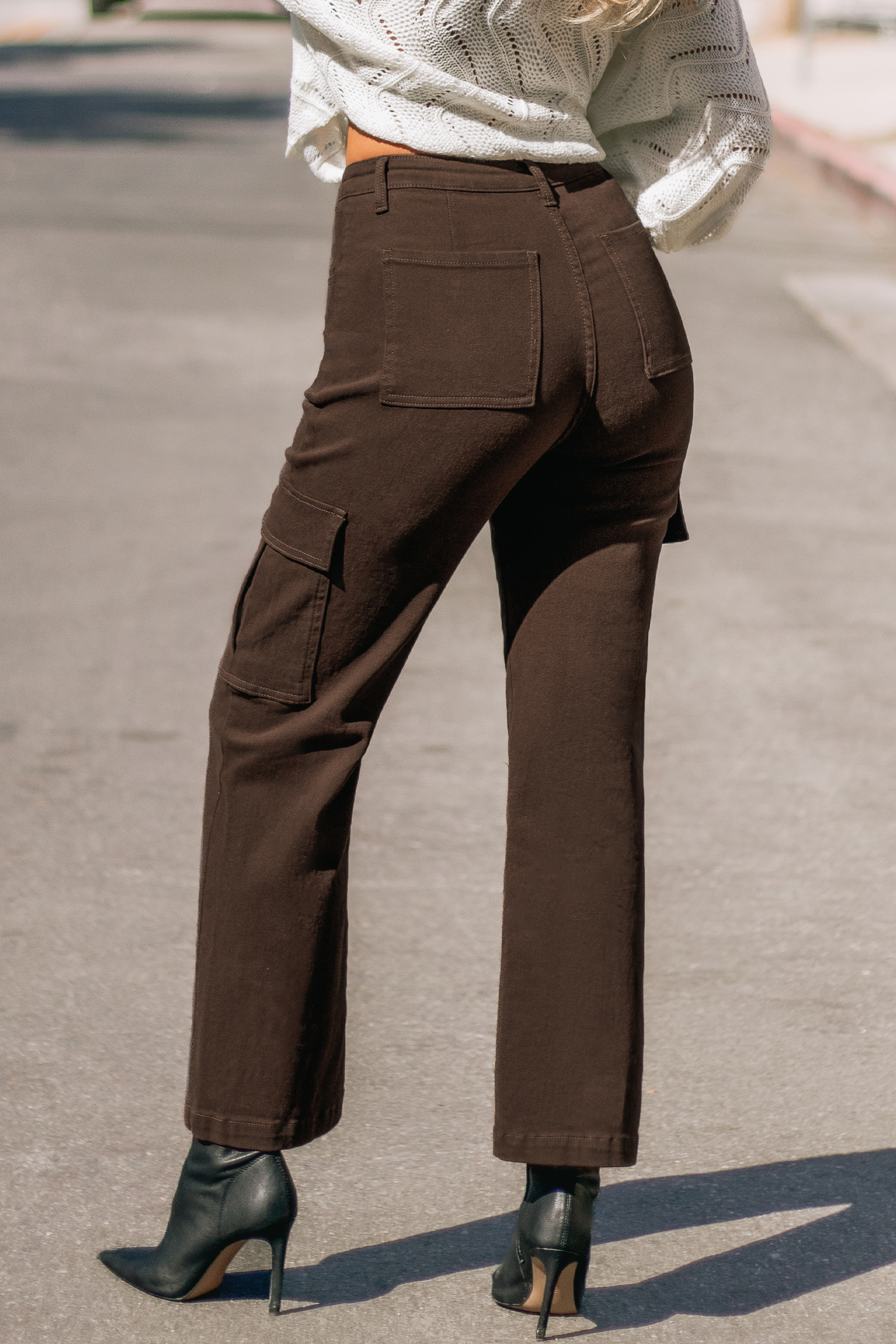 Pantalon taille haute cargo
