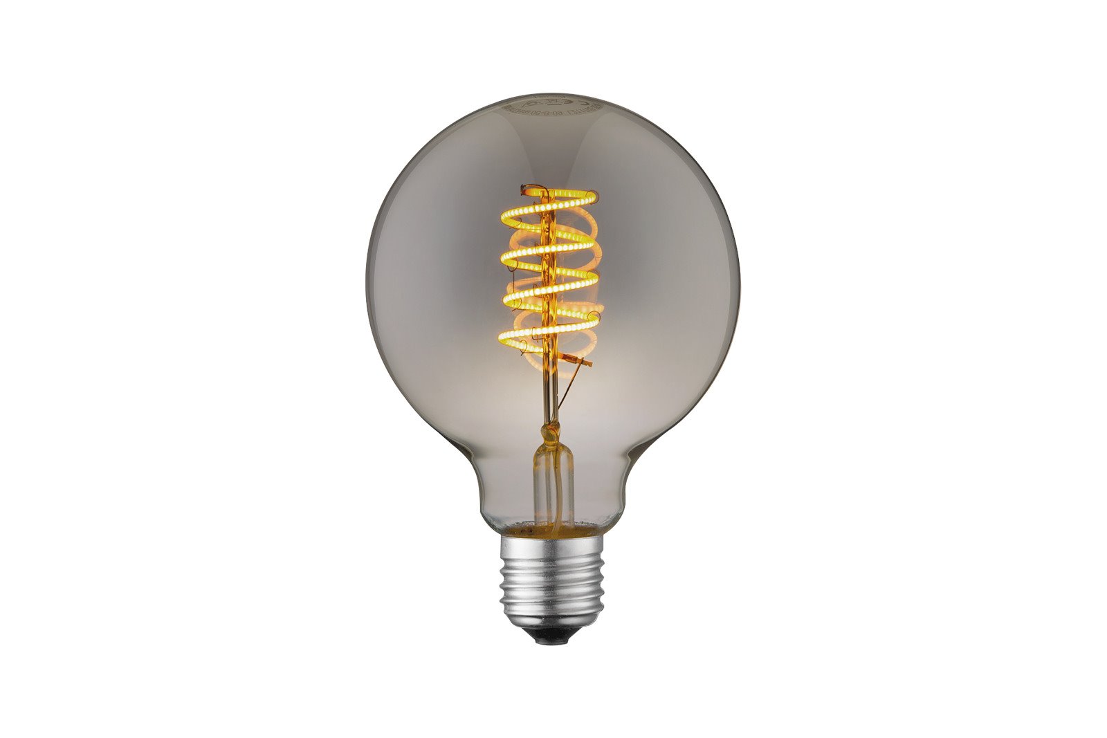 Globe G95 1W LED filament Røkfarget spiral E27 230V 50 lumen 2000K