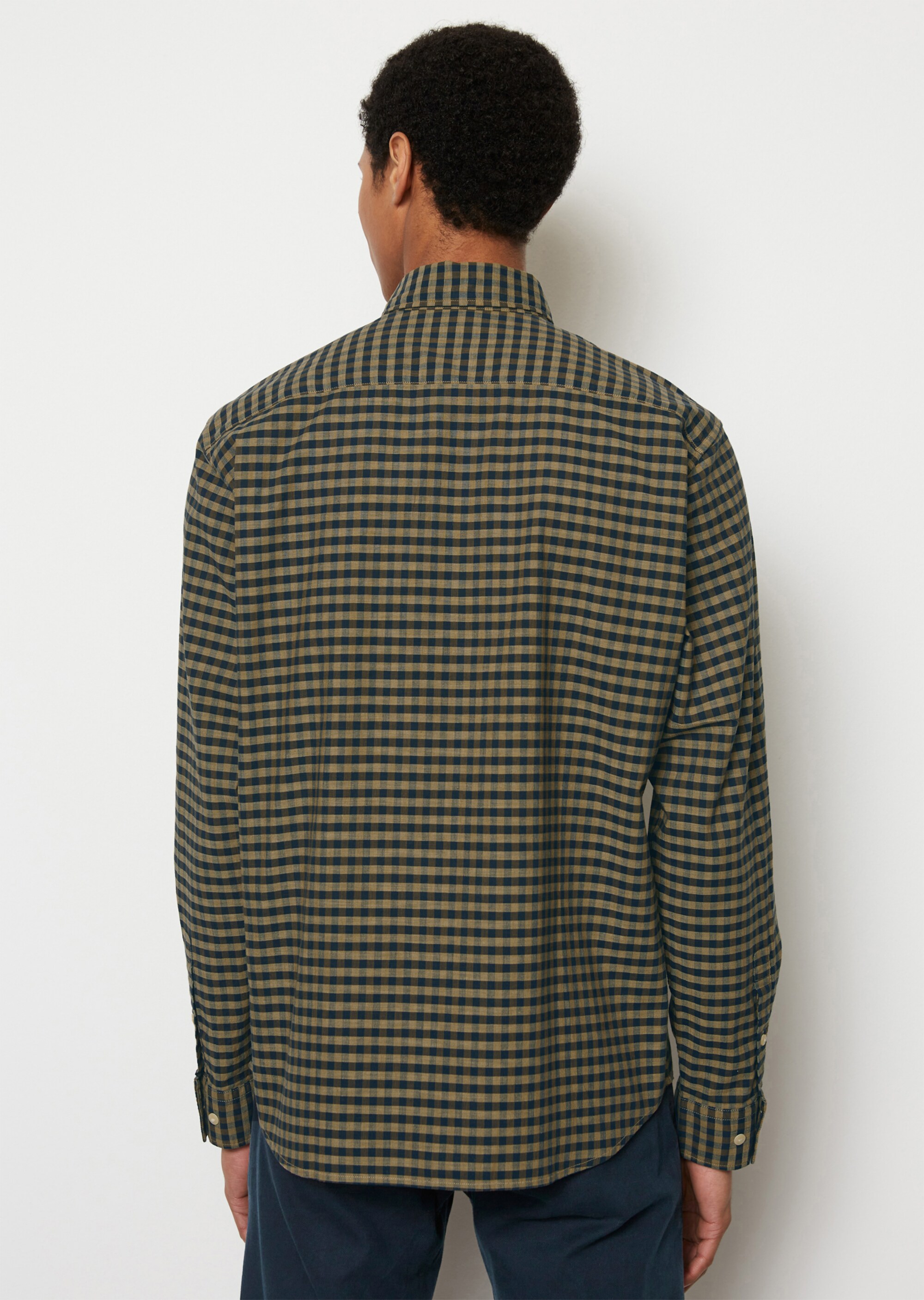 Hemd regular aus karierter Bio-Baumwolle