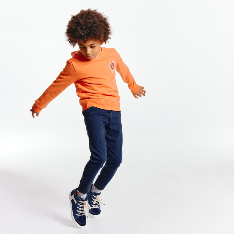 Jogpant uni en toile stretch bleu garçon
