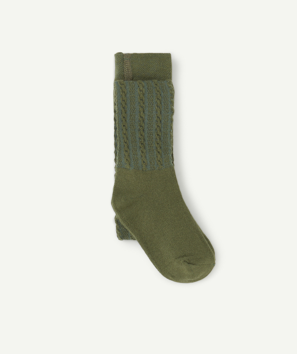 PAIRE DE COLLANTS FILLE EN TRICOT VERT