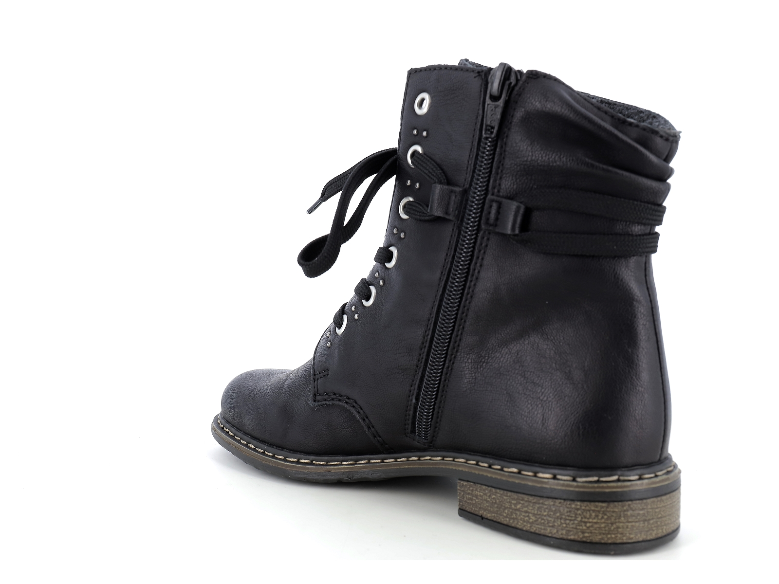 Rieker-71218 Synthétique Noir