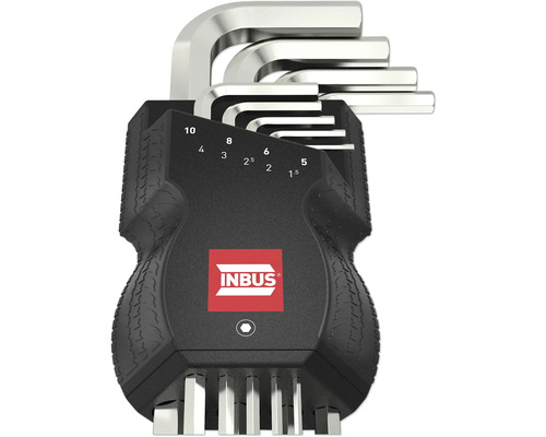 INBUS® 70167 Hoekschroevendraaierset, 9-delig, 1,5–10 mm, met kogelkop — Gemaakt in Duitsland