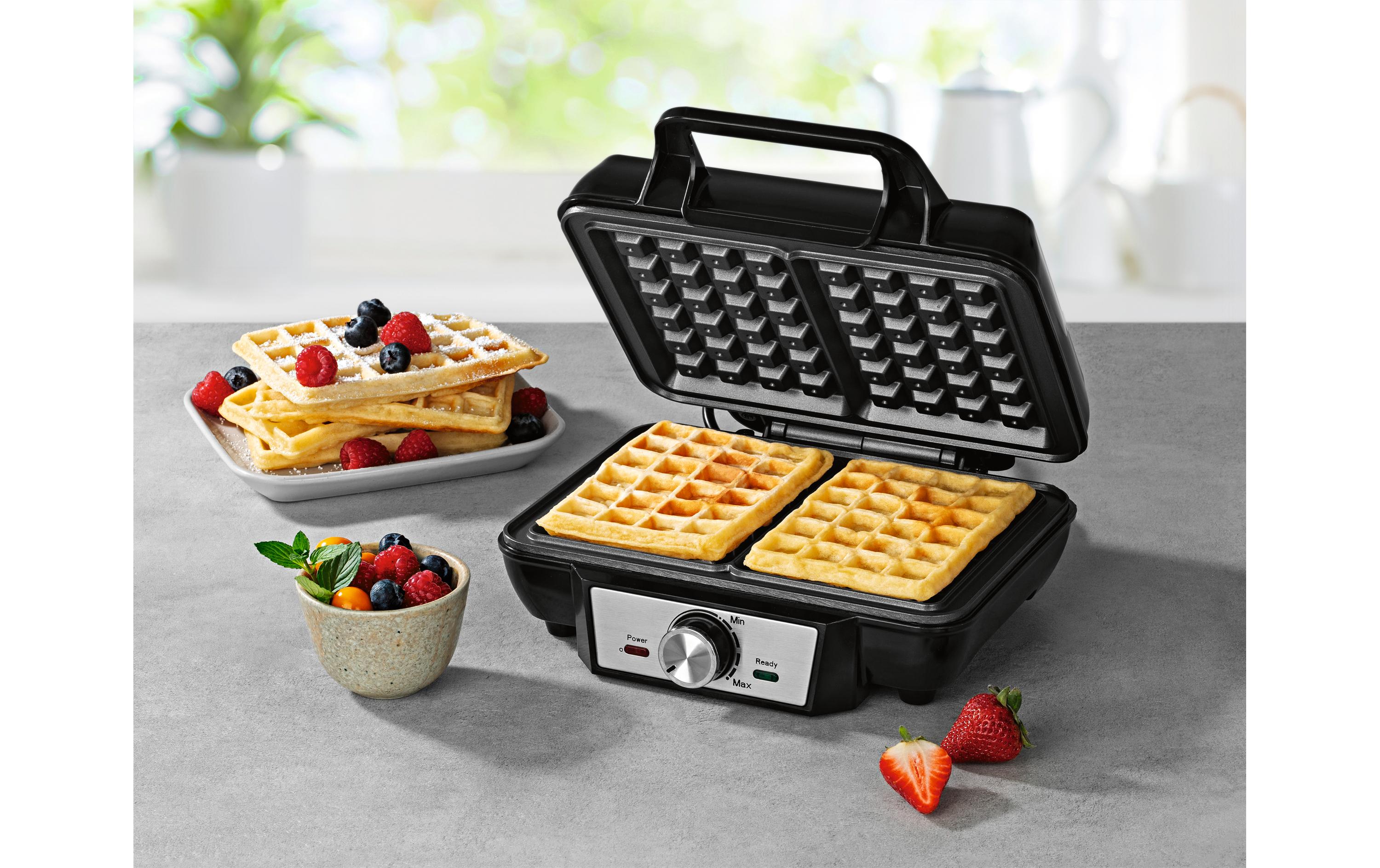 Waffeleisen Schwarz/SilberWaffeleisen für die Herstellung belgischer Waffeln
