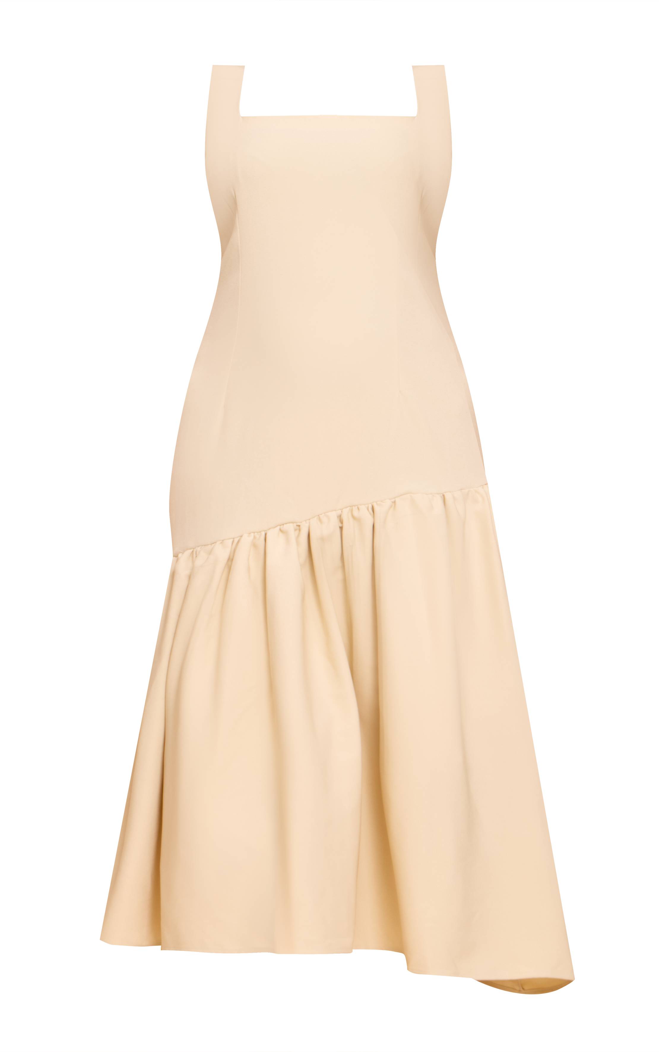 Butter Yellow Robe Midi Grande Taille À Ourlet Plissé Et Encolure Carrée