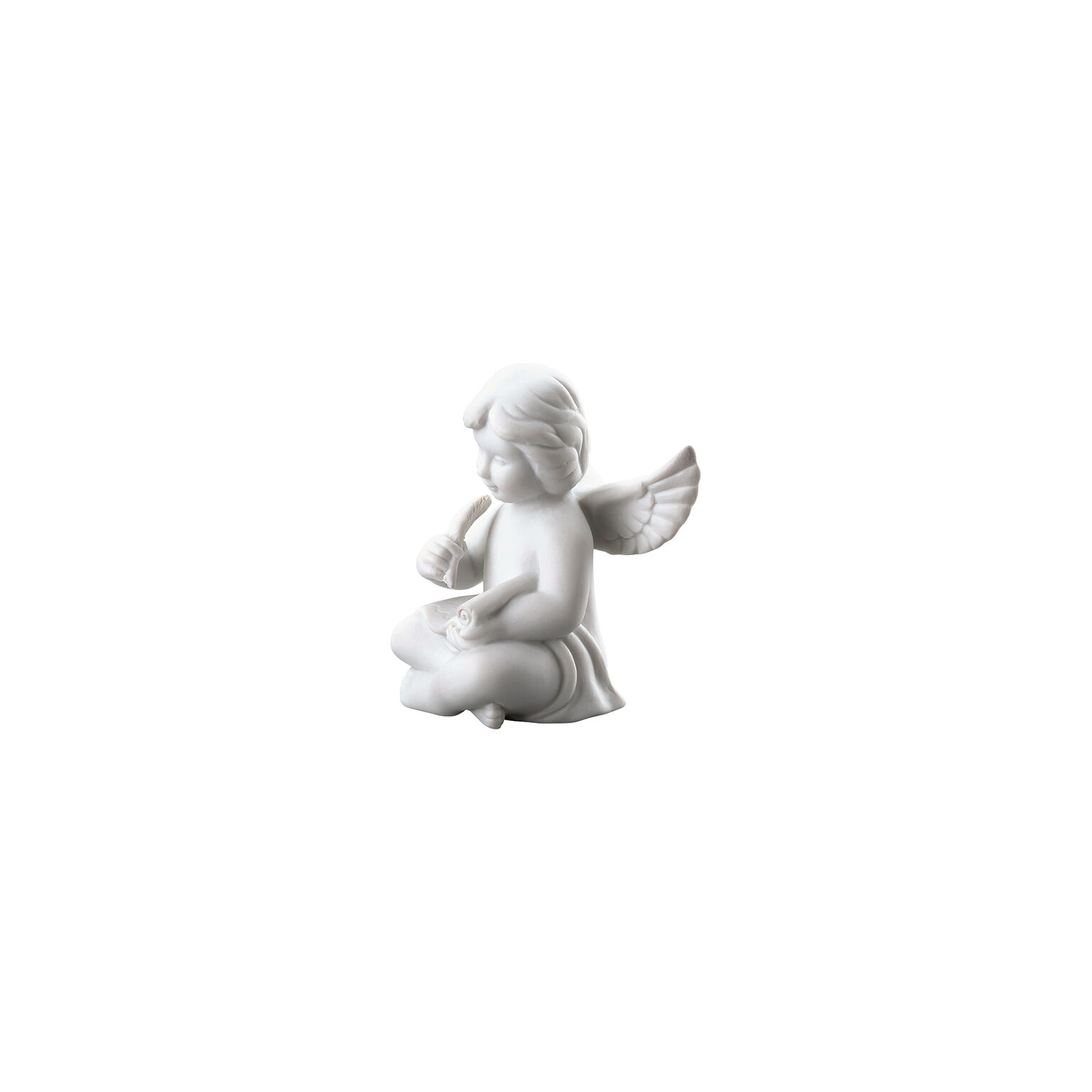 Angels Weiss matt Engel mit Schriftrolle