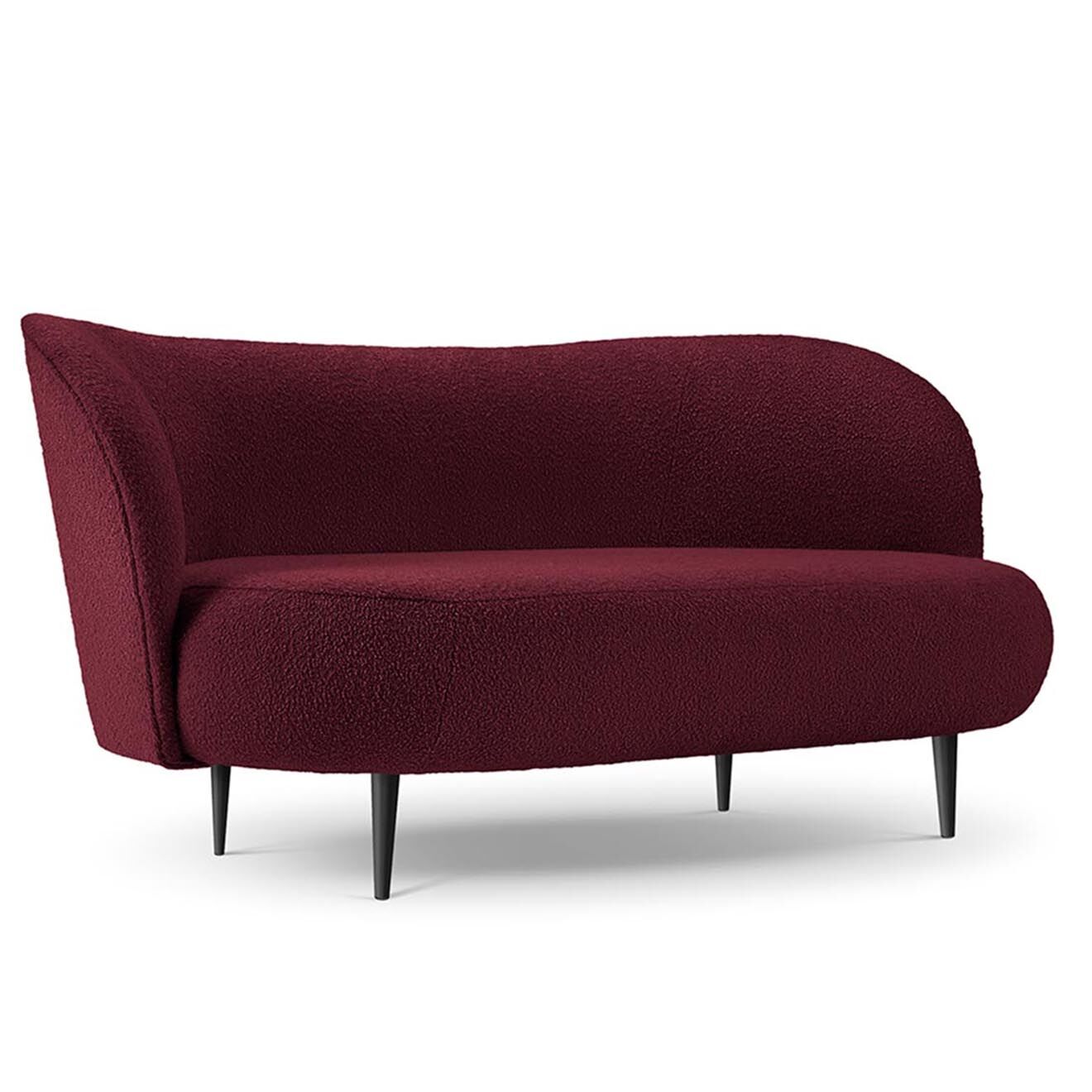 Mazzini Sofas Canapé Clove 3 places Velours bouclé bordeaux - 180x77x80 cm