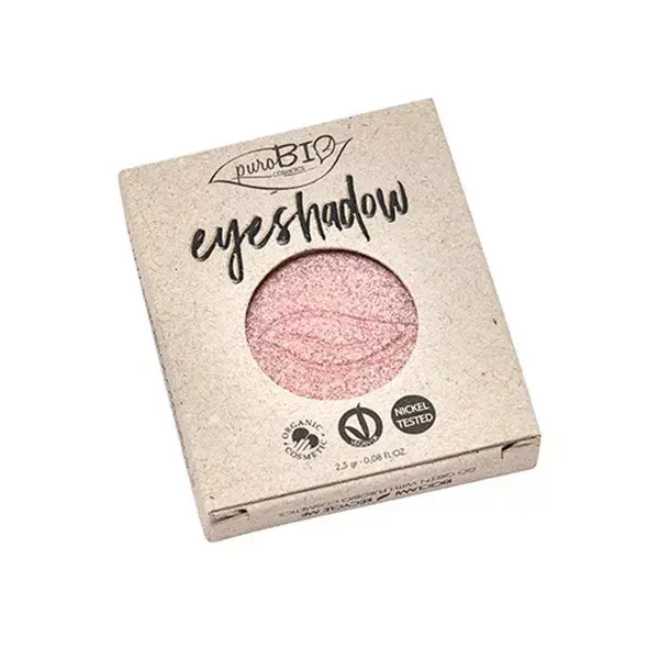 Refil de Sombra para Olhos Purobio Cosmetics 25 Pó Iridescente Rosa 2,5g