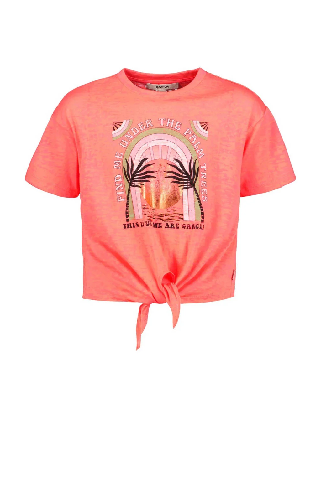 Garcia T-shirt van polyester neon roze