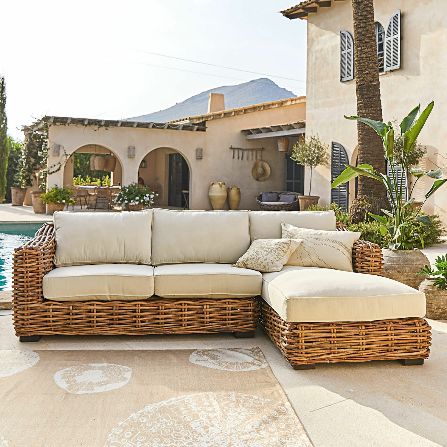Sofa Villedieu creme/braun