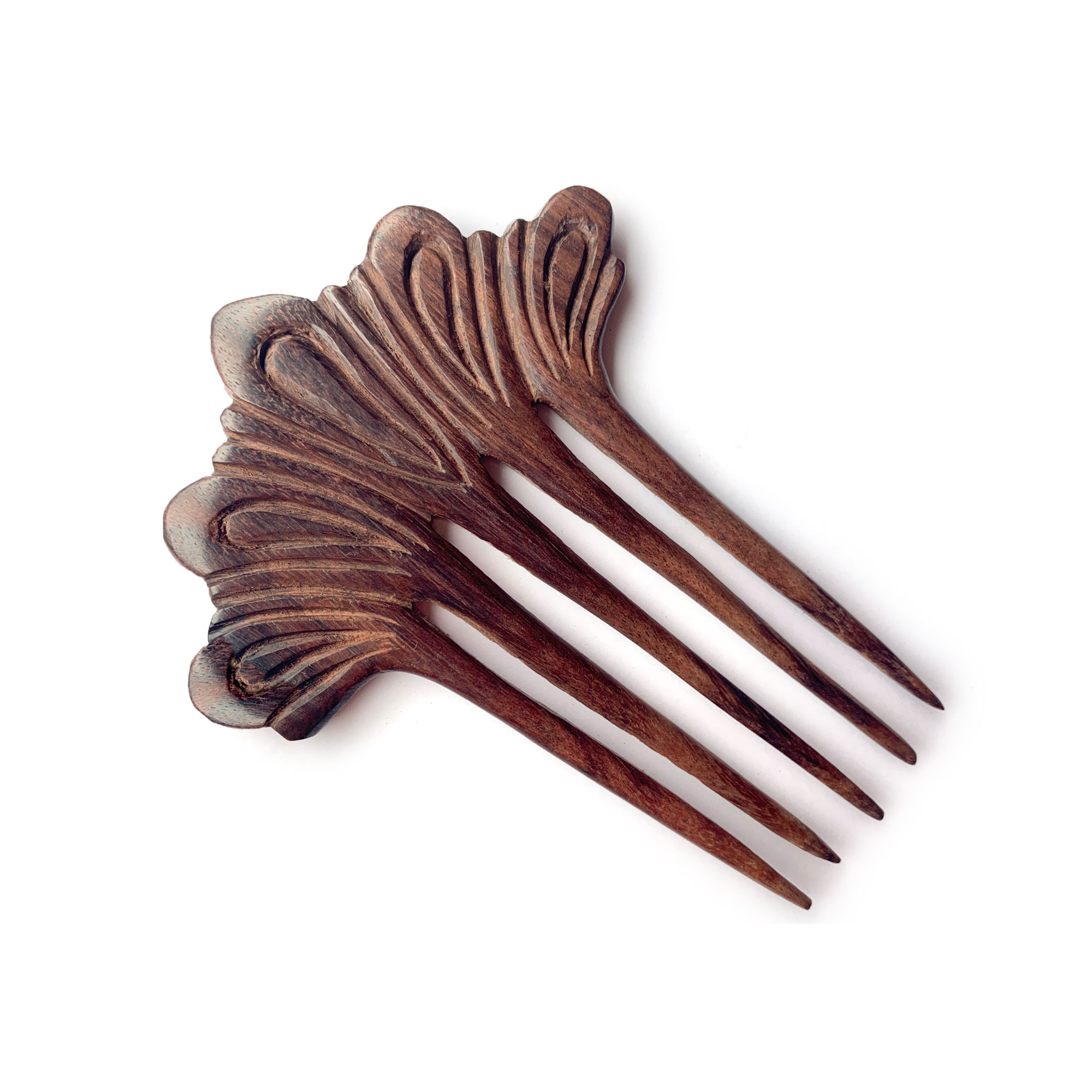 Haarkamm 'Fächer' aus Holz, L 11,5 cm, B 9 cm, H 0,7 cm günstig bestellen