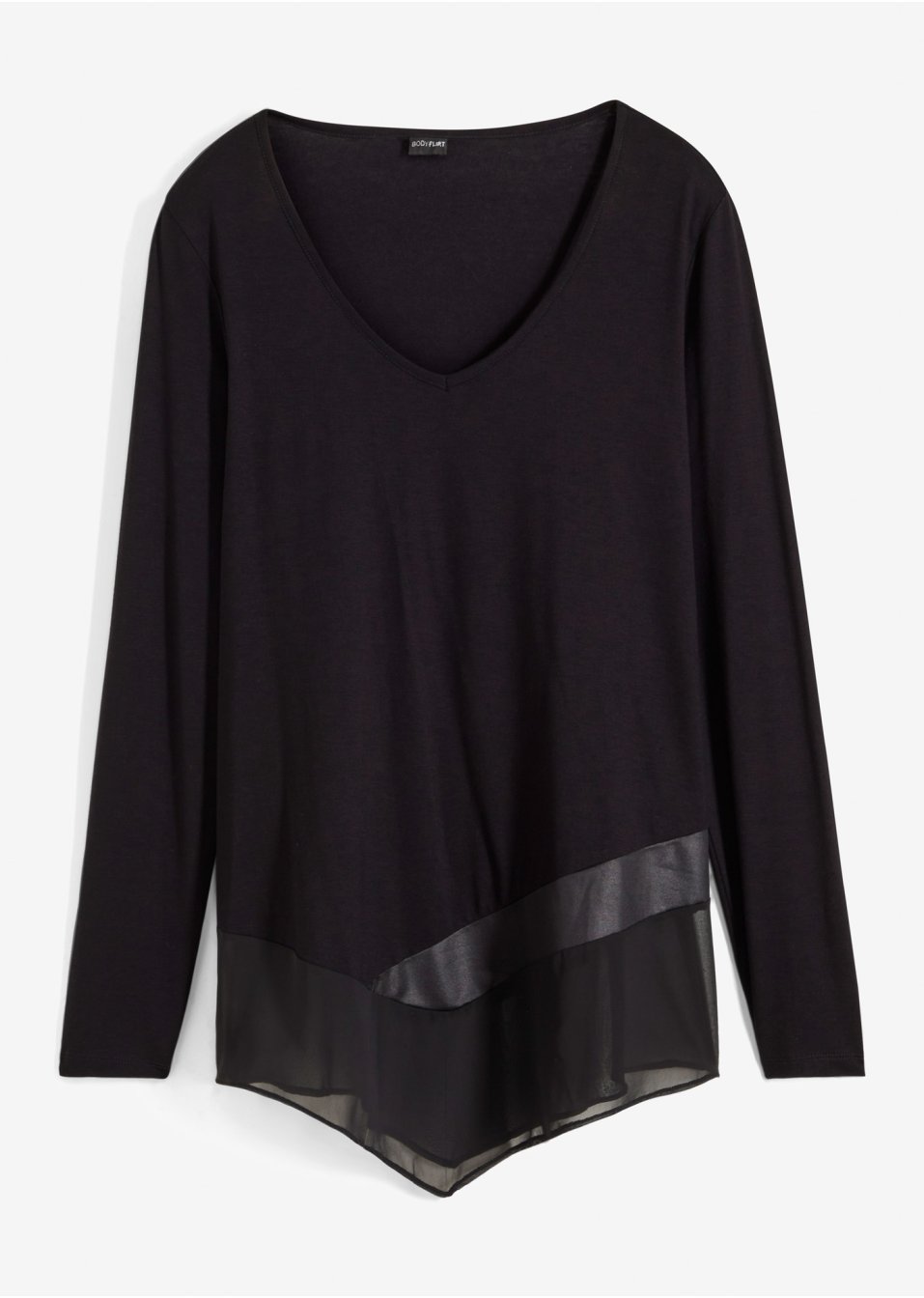 T-shirt manches longues avec mélange de matière