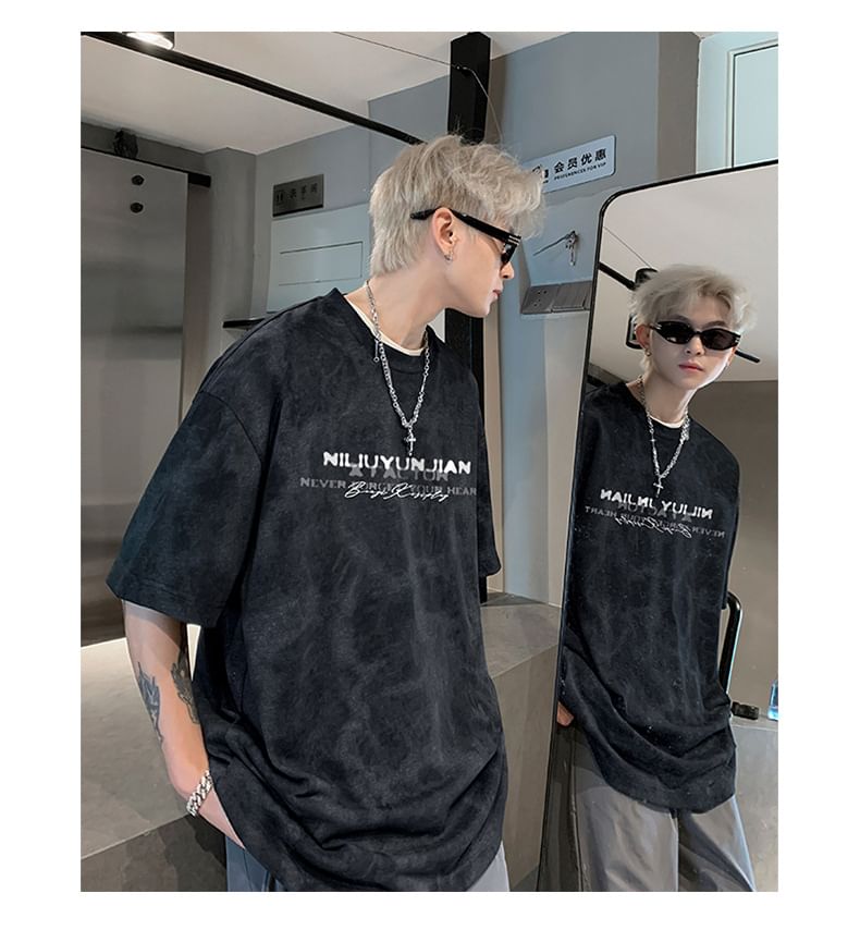 Dandyluxe - T-shirt met korte mouwen, ronde hals en tie-dye print