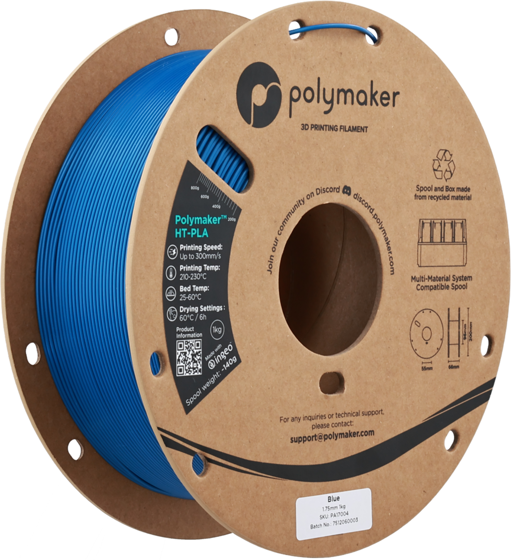 Polymaker  HT-PLA-GF Blue, 1,75 mm / 1000 g    Hitzestabiles & temperaturbeständiges Hochleistungs-PLA für anspruchsvolle Anwendungen in Blue