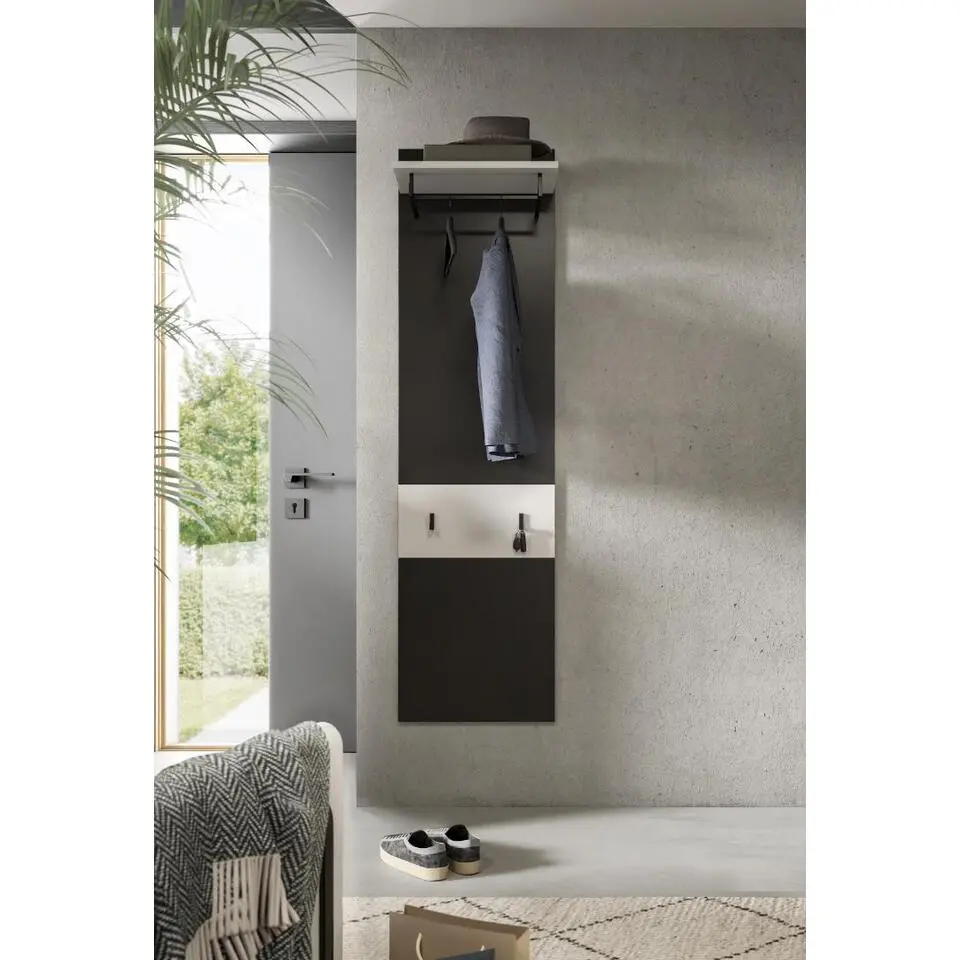 Hioshop Canu kapstok 2 haken wit- grijs