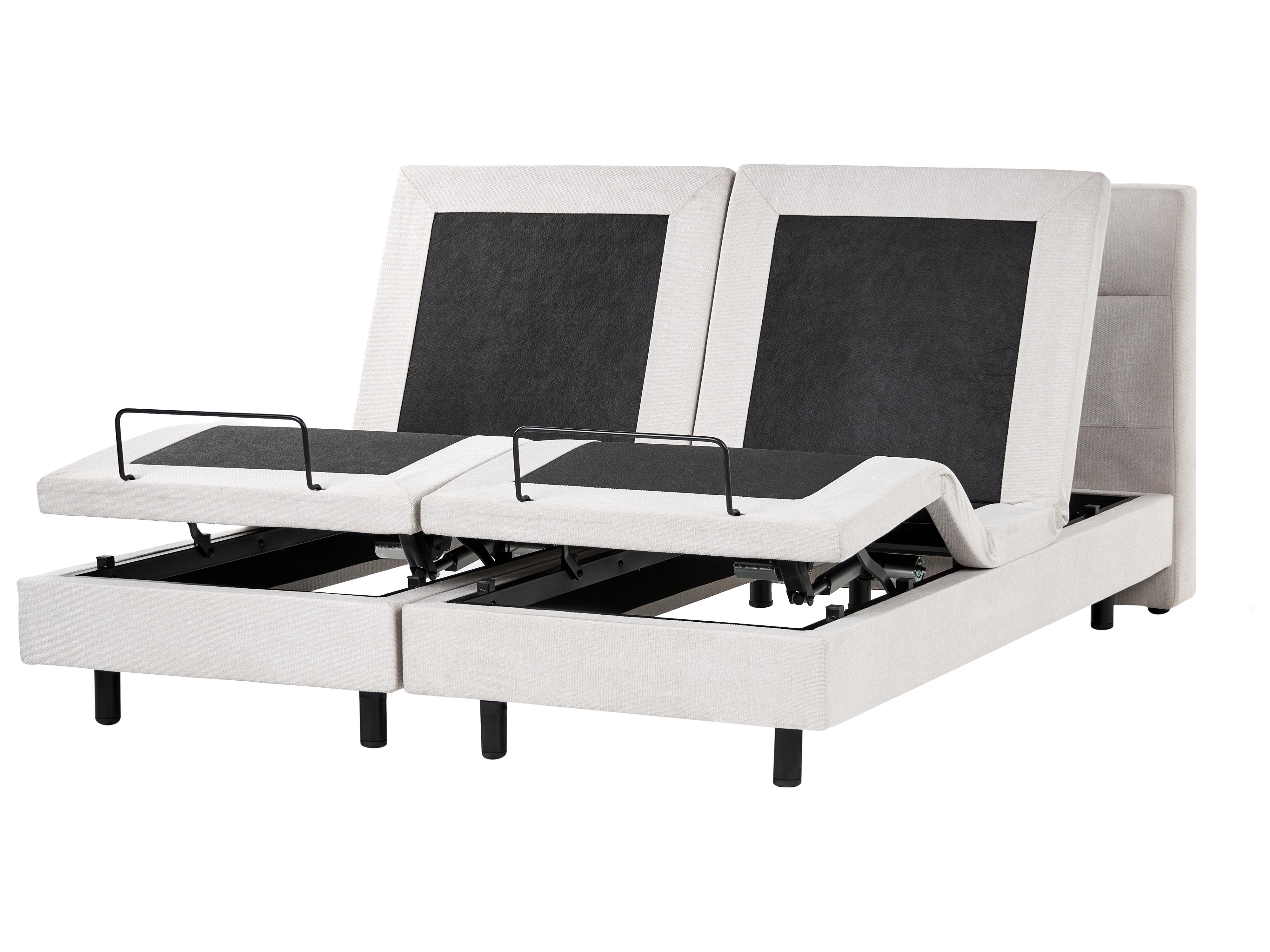 Verstelbaar bed Stof VICEROY 180 x 200 cm Lichtbeige
