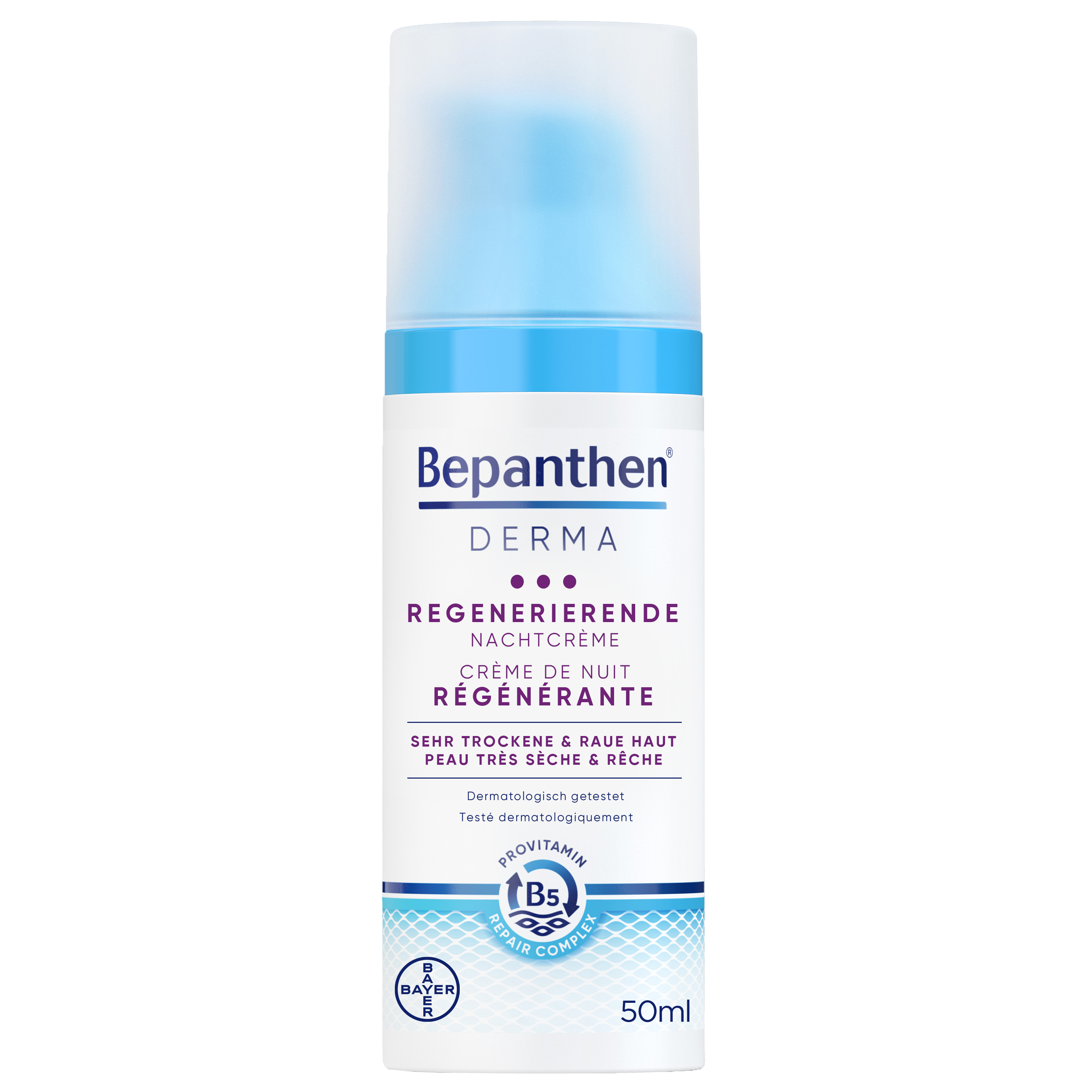 BEPANTHEN DERMA Nachtcreme<br>50 ml, Dispenser, Creme, regenerierend
