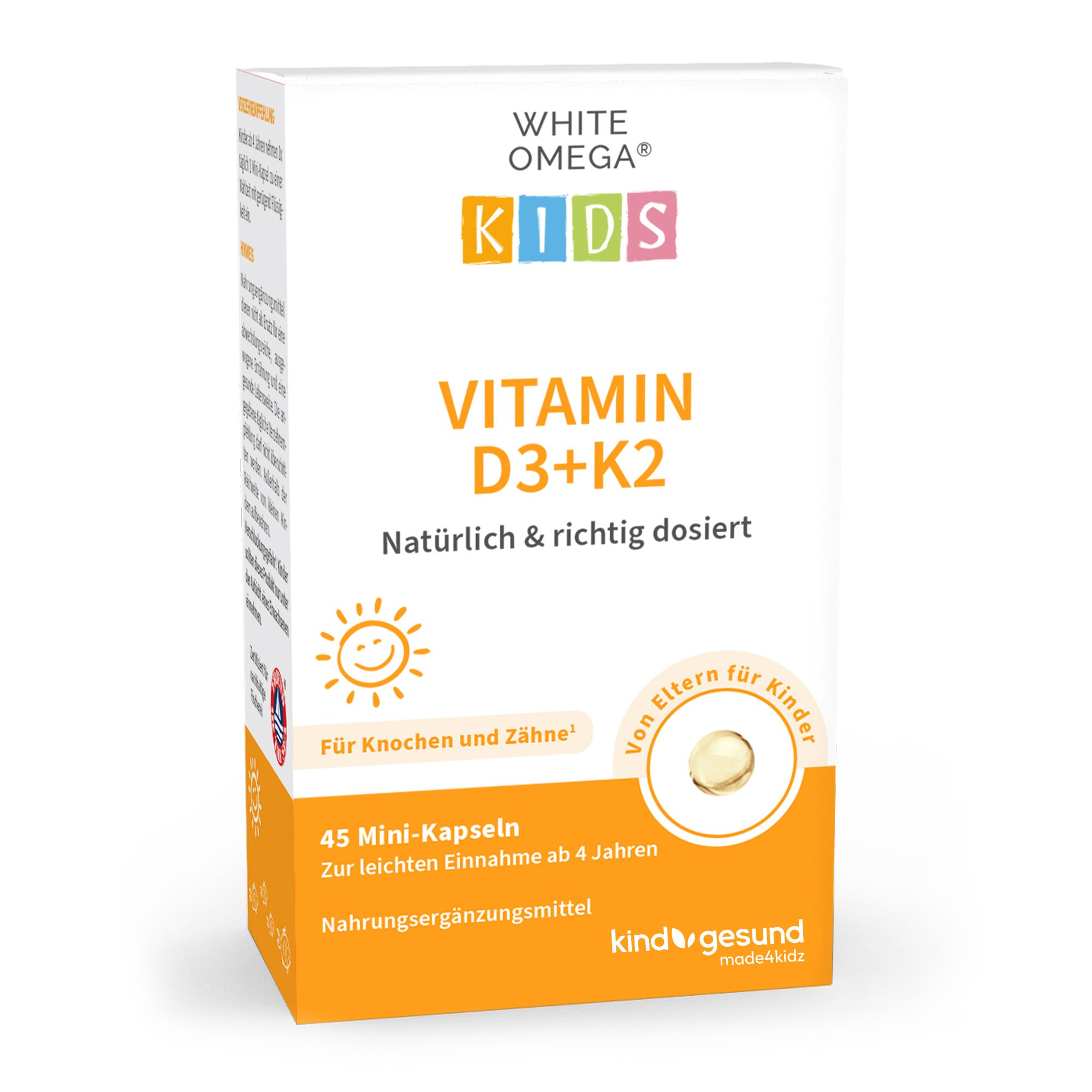 WHITE OMEGA® Kids Vitamin D3+K2 Kapseln