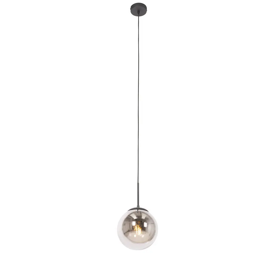 Qazqa hanglampen flore zwart e27