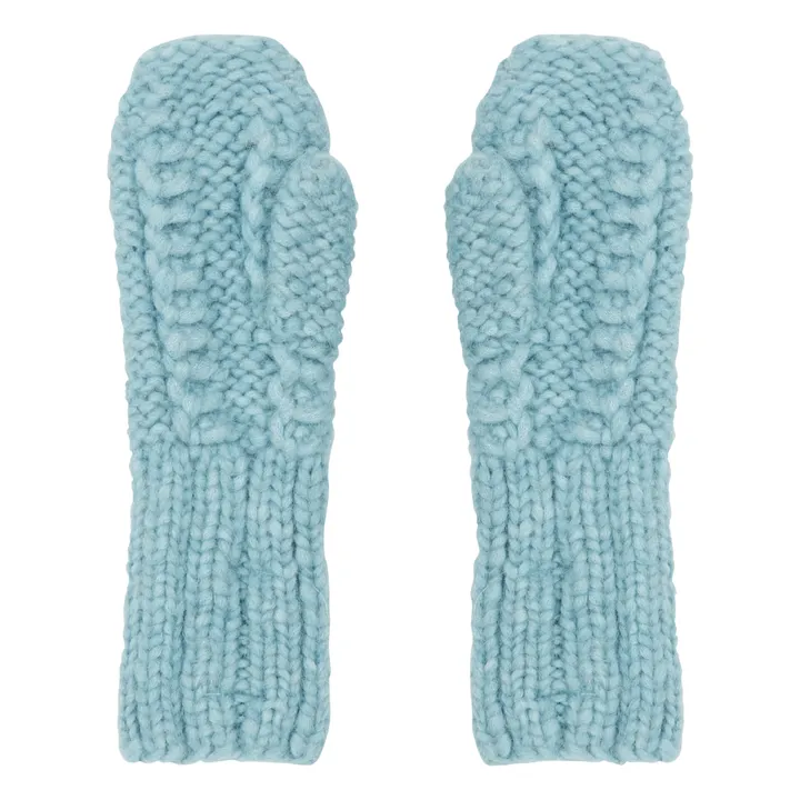 Aymara Moufles Pire Baby Alpaga Laine Merinos | Bleu ciel