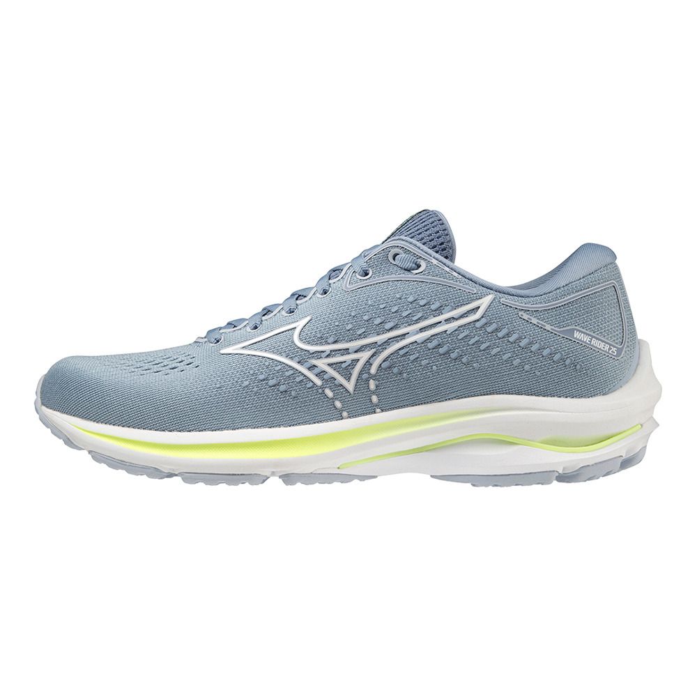 Mizuno WAVE RIDER 25 - Chaussures running Femme heather/white/neolime