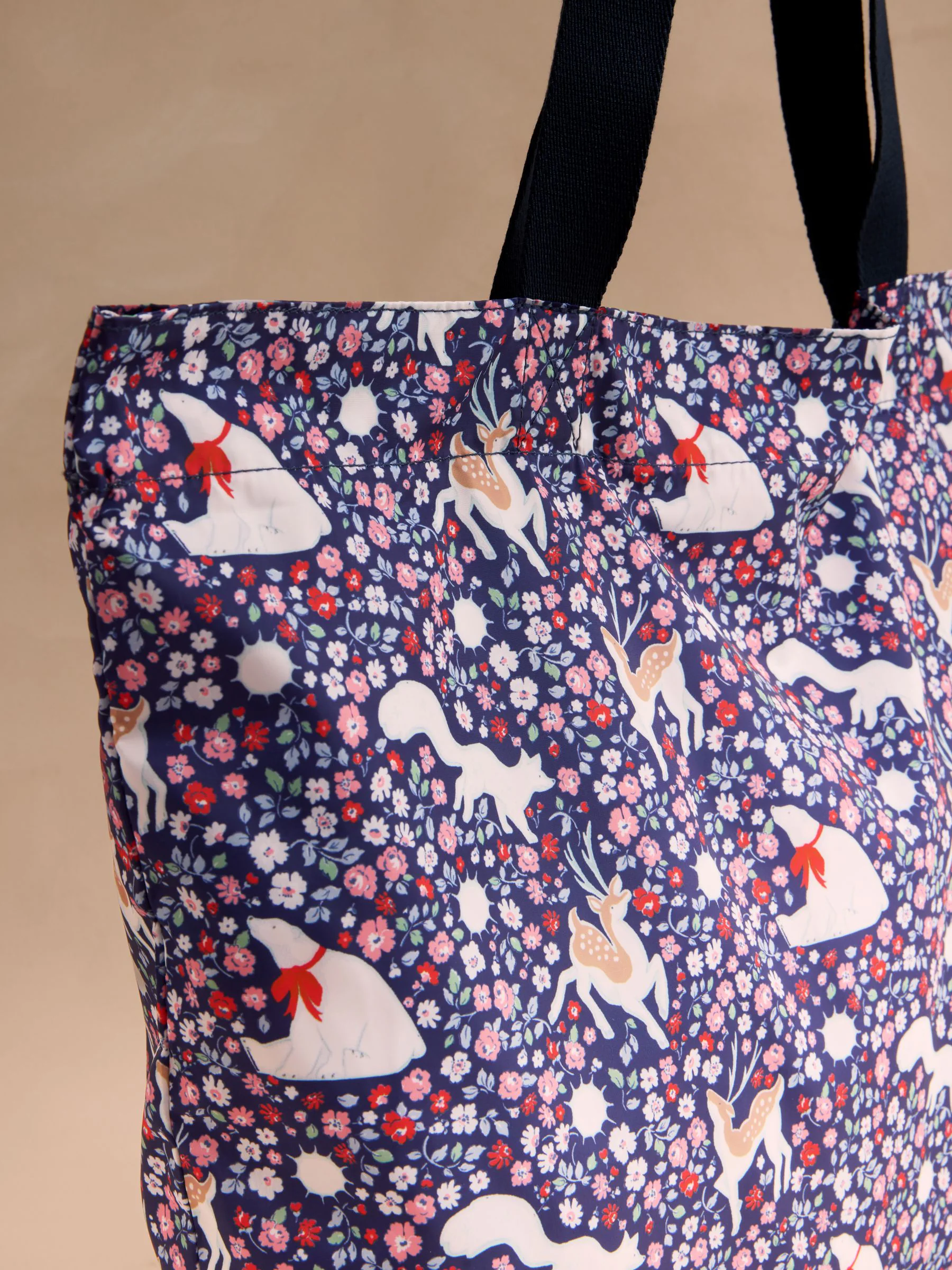 Navy Polar Ditsy - Cath Kidston grote opvouwbare shopper