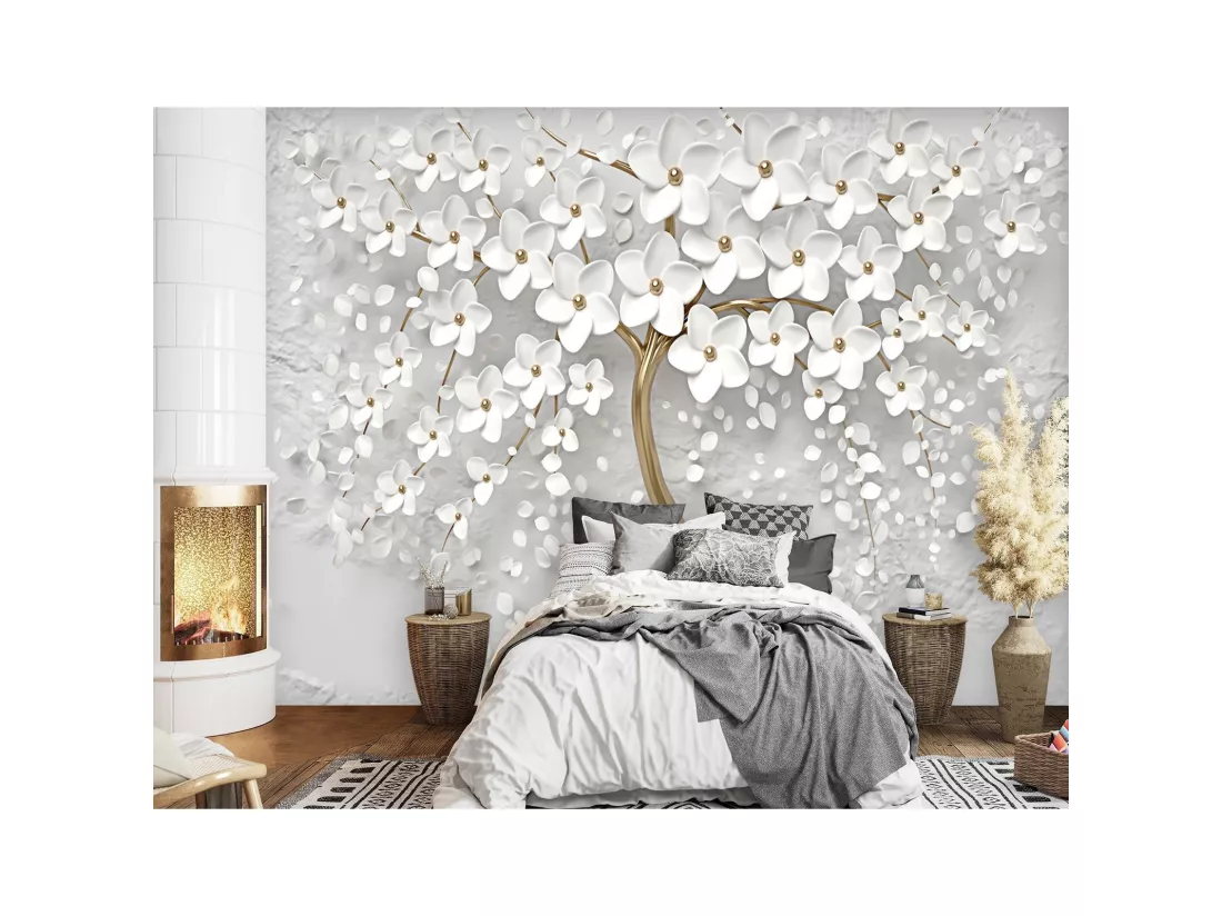Papier peint arbre à fleurs abstraites - 350 x 245 cm