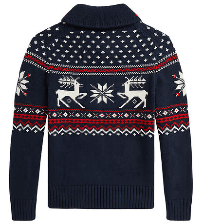 Polo Ralph Lauren Bluse - Baumwolle/Wolle - Navy m. Mwinter
