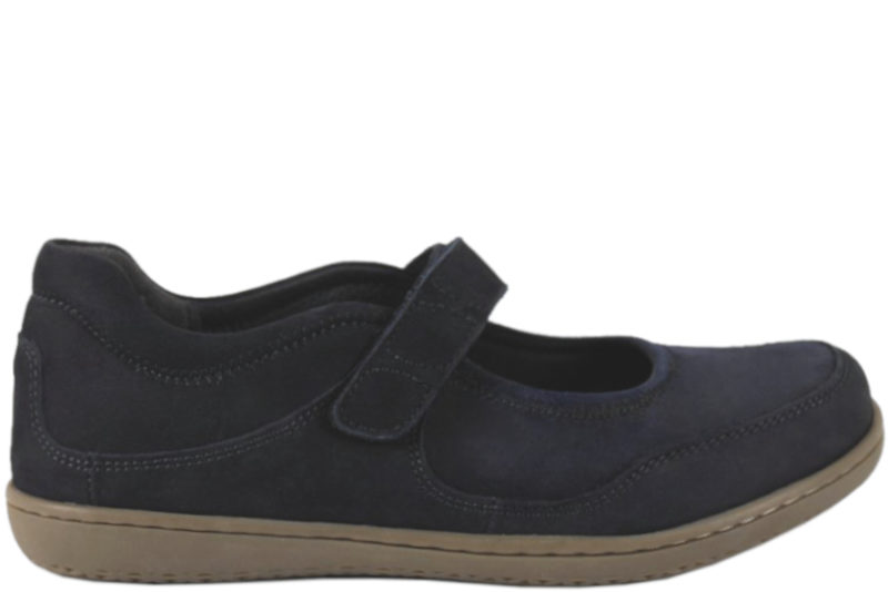 NEW FEET NAVY BLÅ BALLERINA I NUBUCK SKIND