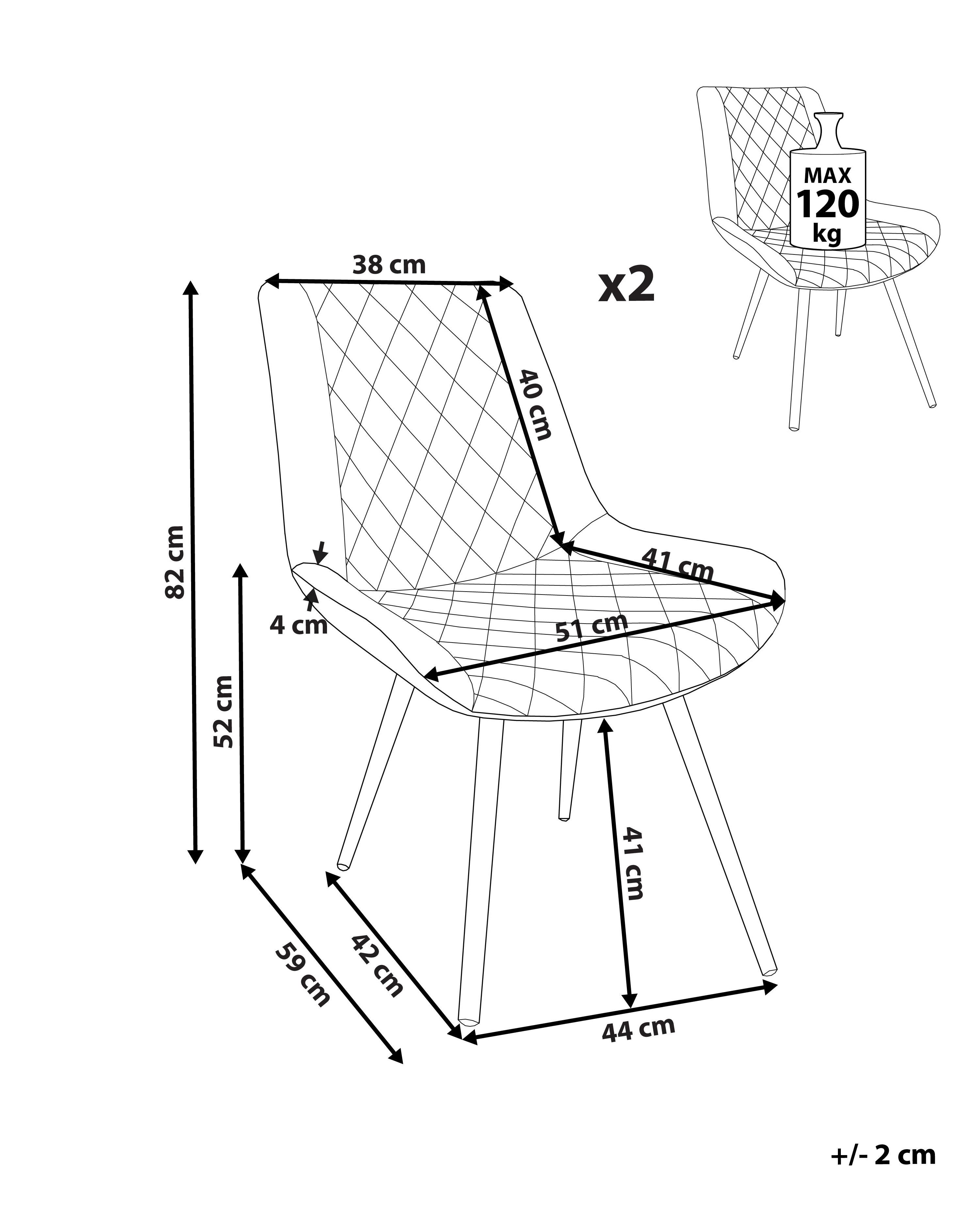 Set van 2 eetkamerstoelen MARIBEL Kunstleer Goudbruin