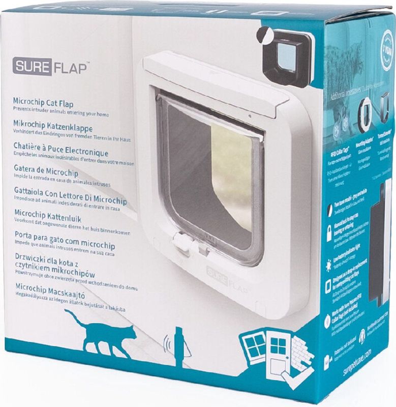 SureFlap Microchip - Kattenluik - Grijs Wit - 12 x 14 cm
