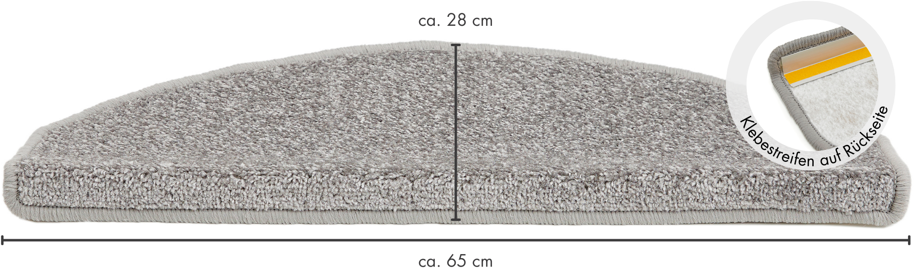 Andiamo Stufenmatte »Casablanca, Made in Netherlands« halbrund 6,5 mm Höhe Uni Farben, selbstklebend, strapazierfähig, 15 Stück in einem Set