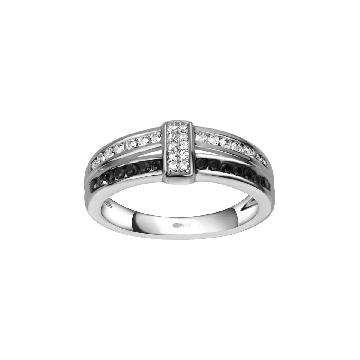 Bague en Argent avec oxyde de zirconium noir