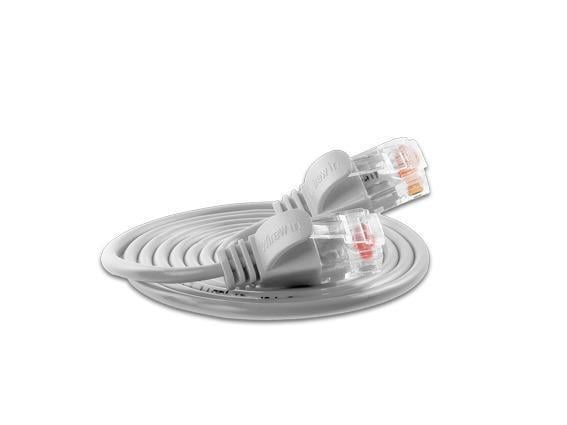 SLIM Slimpatchkabel RJ-45 - RJ-45, Cat 6, UTP, 0.5 m, Weiss Lightpatchkabel rund, ungeschirmtes Twisted-Pair-Kabel (U/UTP) mit Klinkenschutz