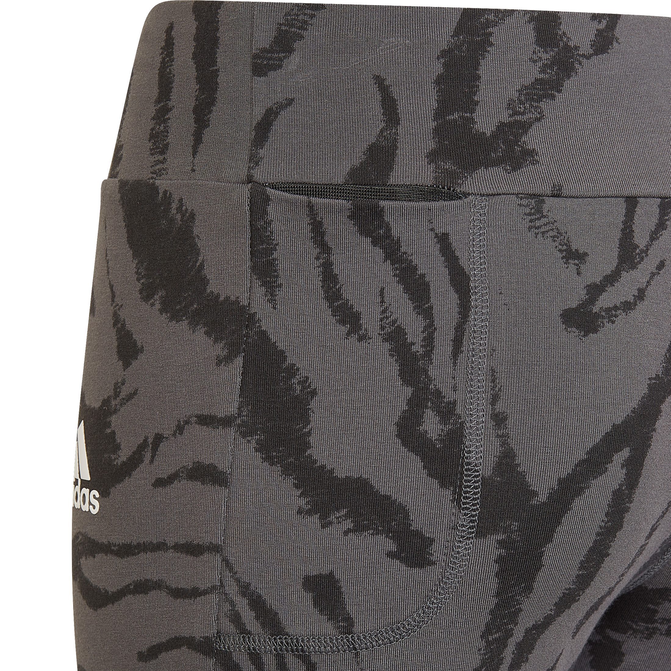 adidas Future Icons Cotton Hybrid Animal Print Tights Mädchen grey six