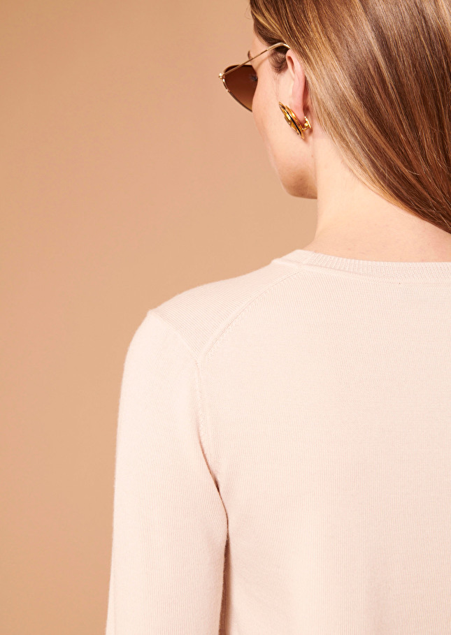 Pull Pazumarose pâle en laine