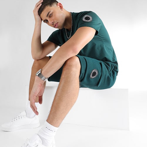 Ensemble Tee Shirt Et Short Jogging 1108 1090 Vert Foncé
