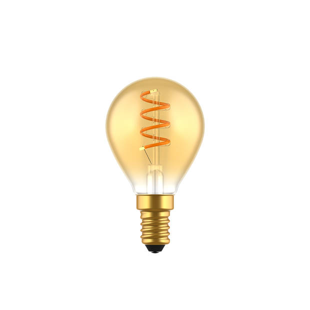 Blokker LED Kogel G45 - 3W - E14 - Spiraal Goud - Dimbaar