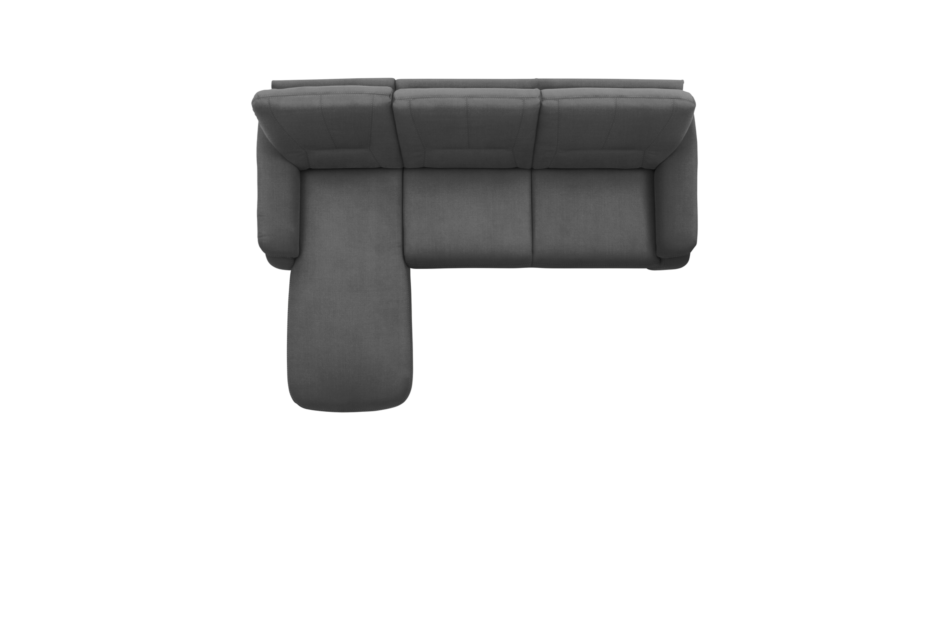 polsterpower Ecksofa - Miro grau - Basismodell - Recamiere links