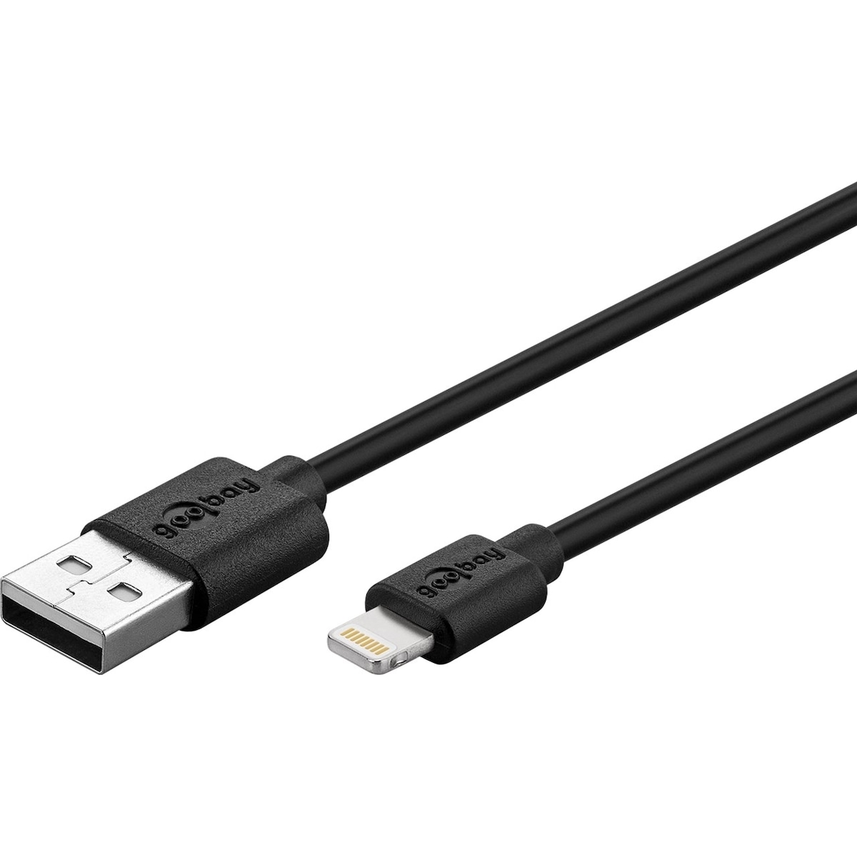 Goobay Apple Lightning billadare (12 W) Adapter för billaddare och Apple Lightning-kabel 1,0 m (svart)