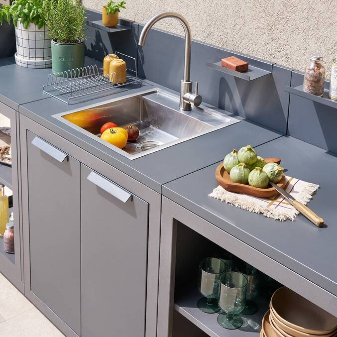 Module d'angle pour cuisine d'été OXYANA Graphite