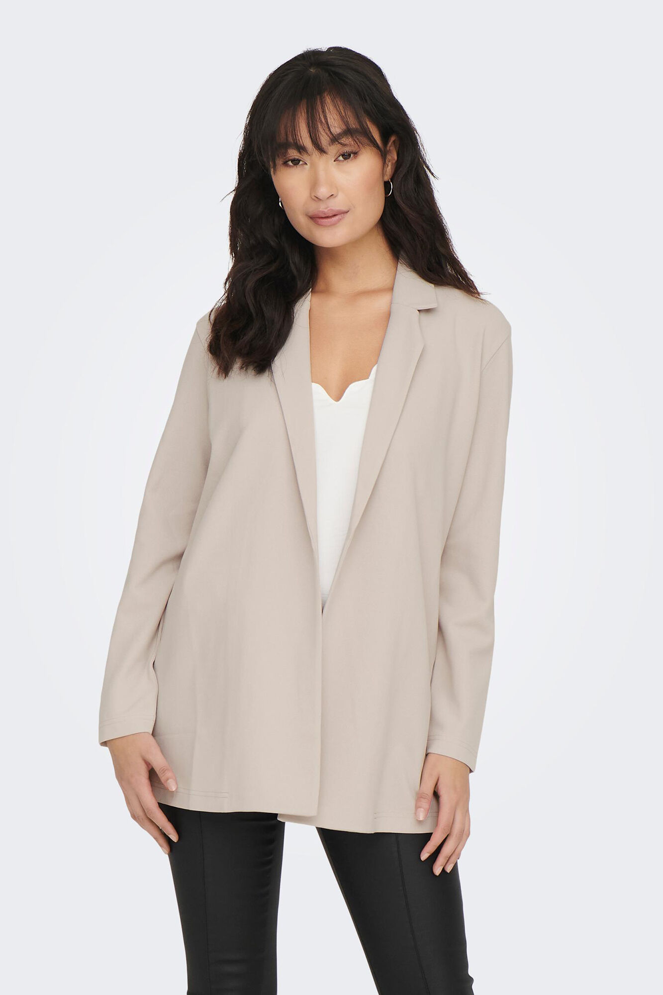 Blazer fluido com mangas compridas