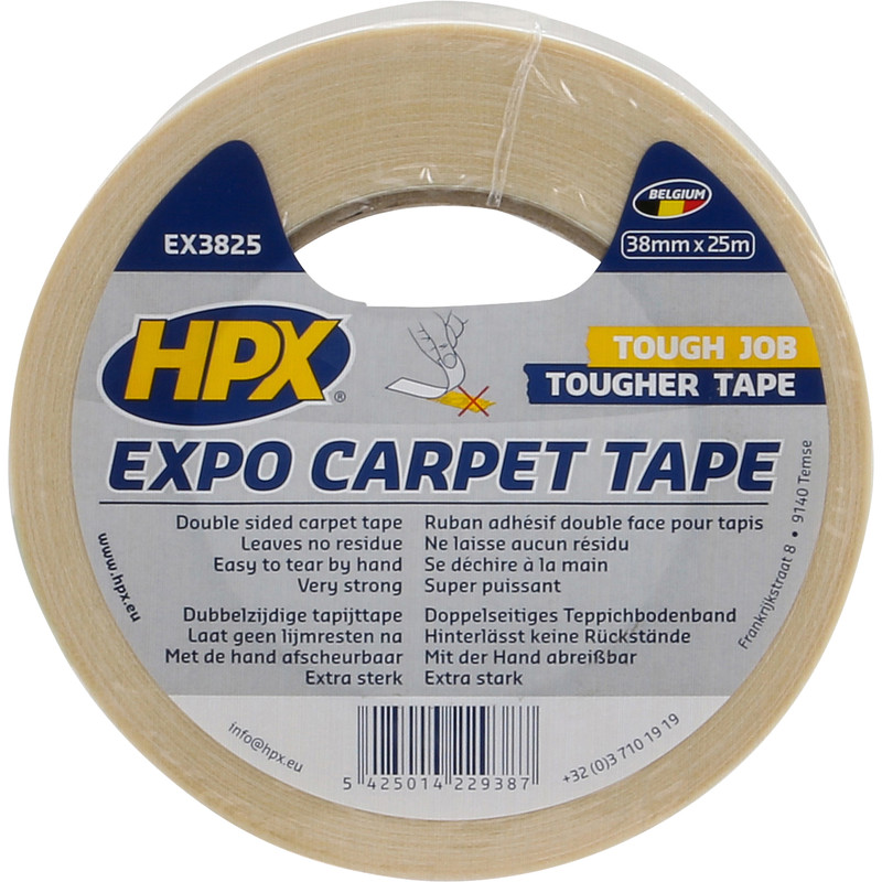 HPX dubbelzijdig expo tapijttape 38mmx25m