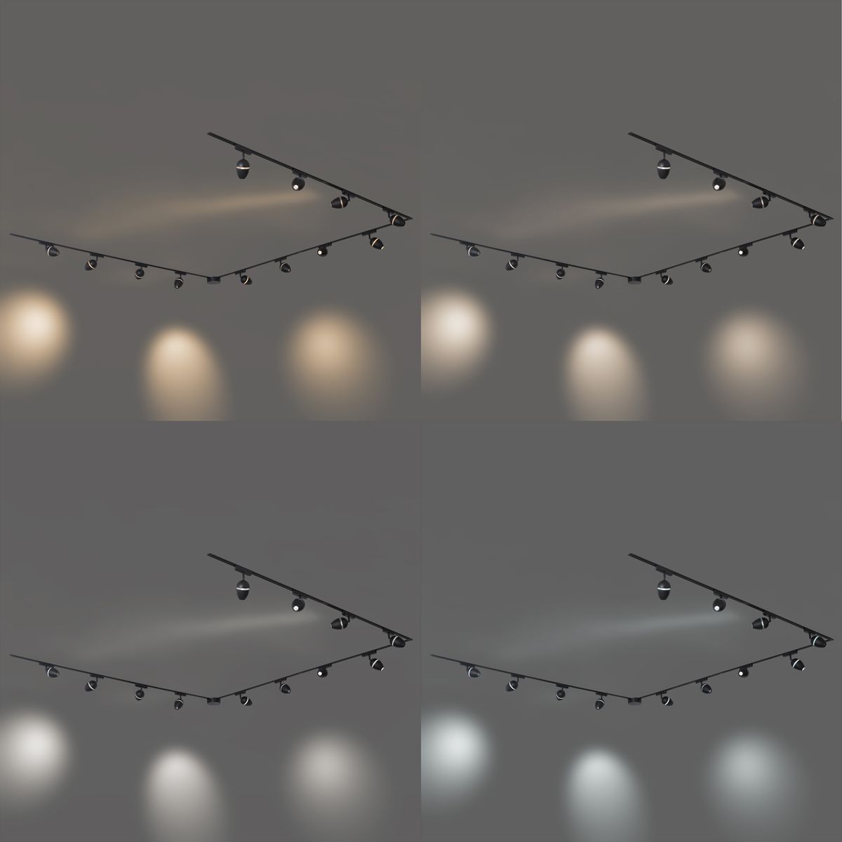 Modern railsysteem met 12 spots zwart 1-fase - Magnetic Eggy