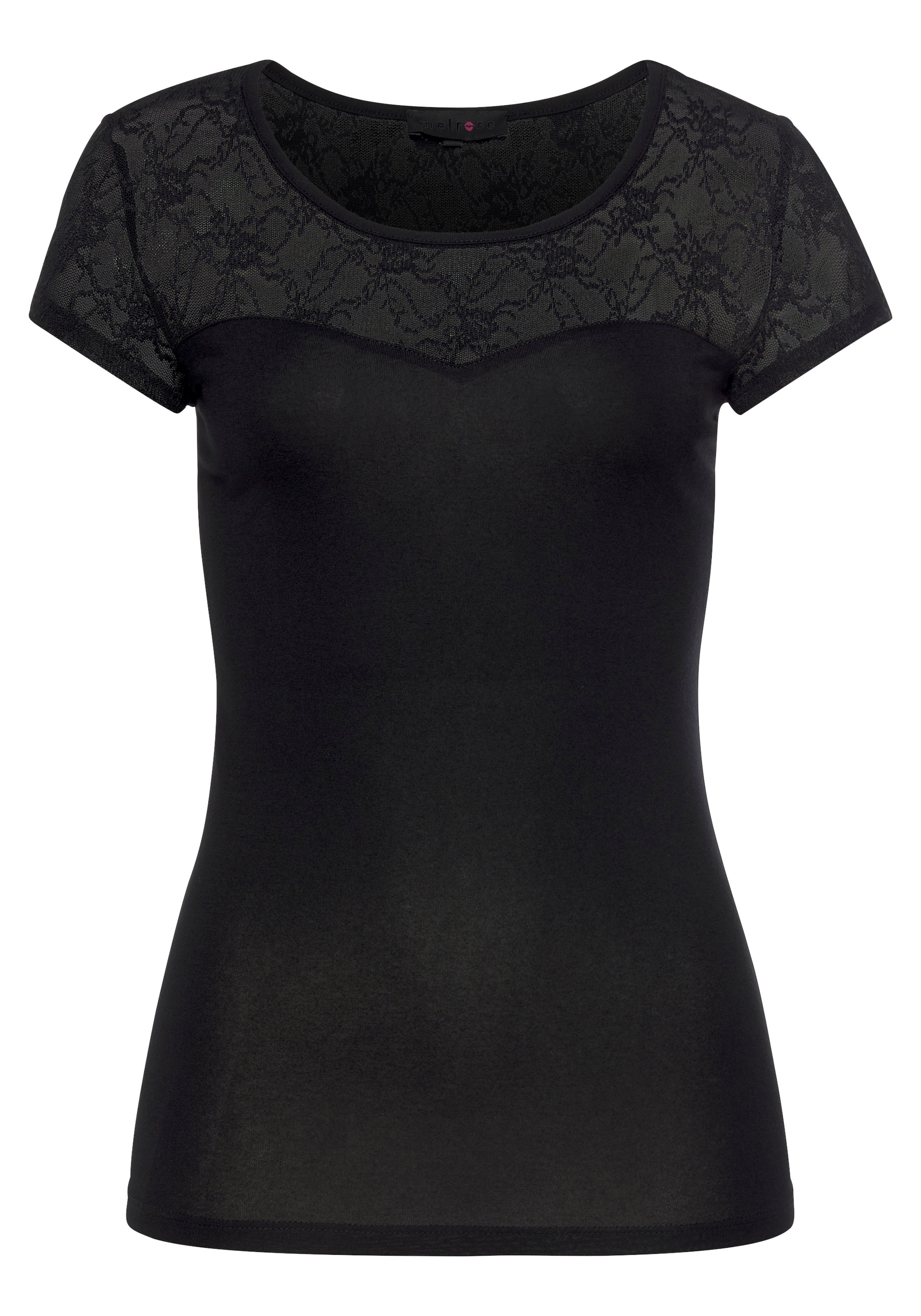 Melrose Rundhalsshirt , Kurzarm,  hüftlange Passform,  feminin geschnitten