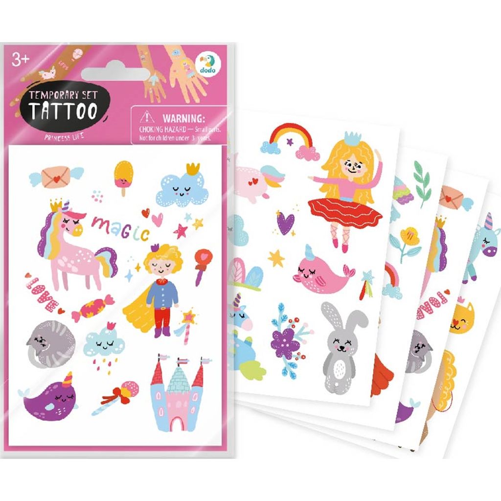 dodododo   Kindertattoos 64-teilig Prinzessin