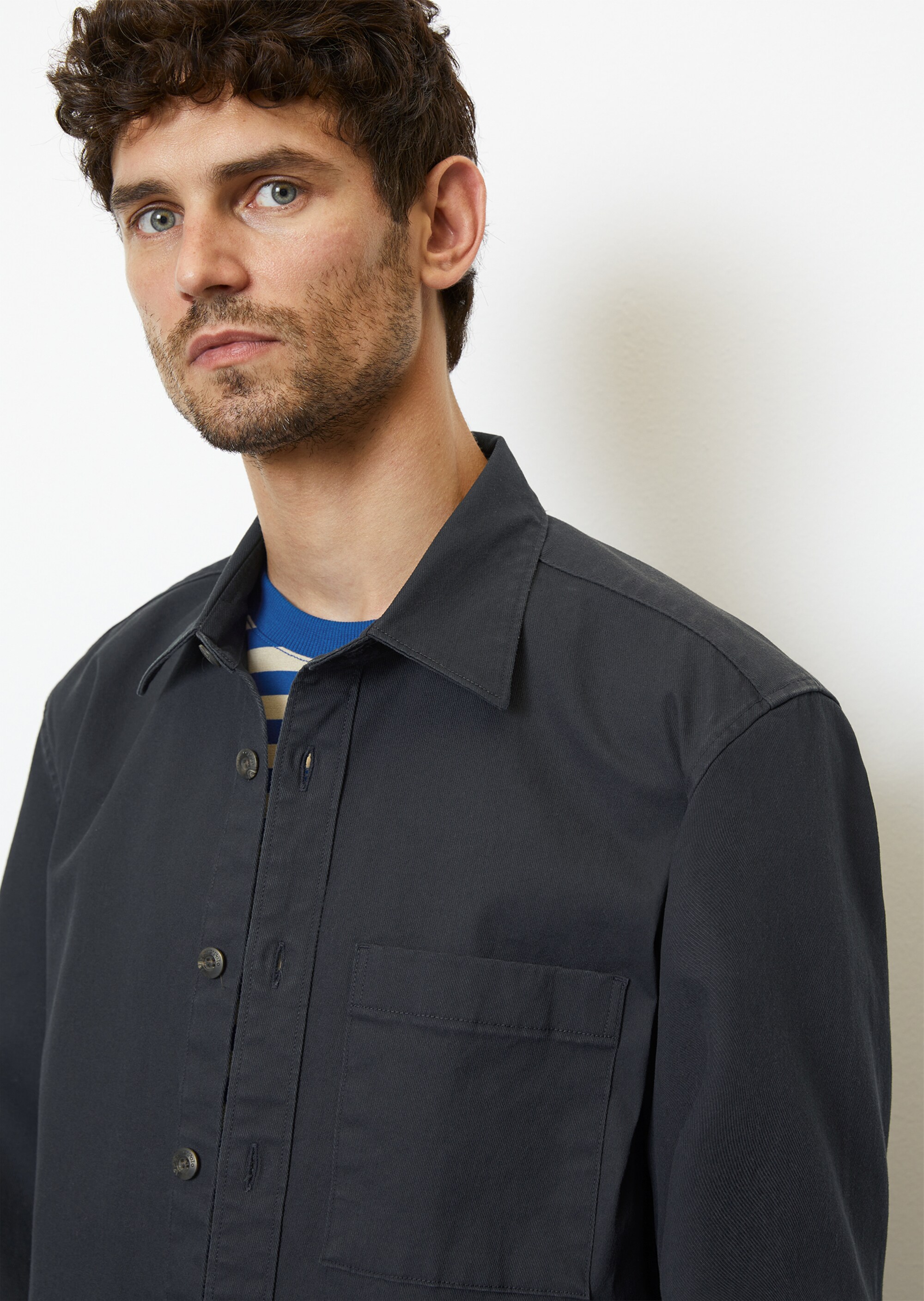 Twill-Overshirt aus Bio-Baumwoll-Mix