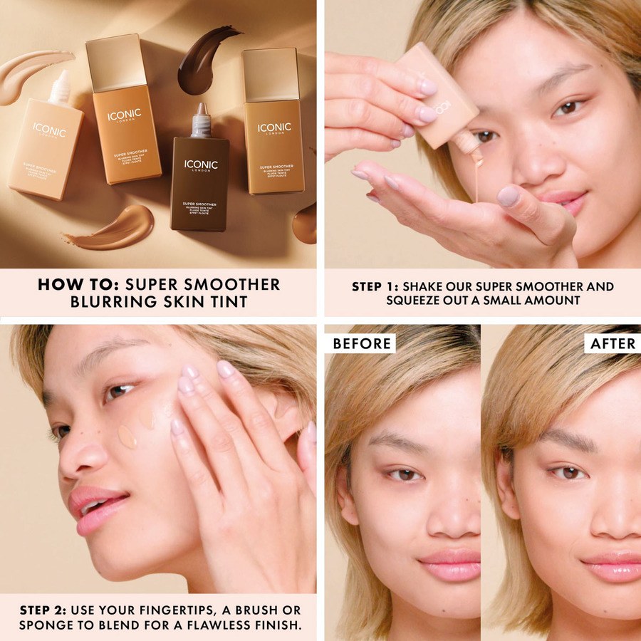 Iconic London Super Smoother Blurring Skin Tint Warm Deep 30ml
